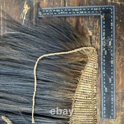 A Fine Old Papua New Guinea Woven & Cassowary Feathers Head Ornament Oceanic Art