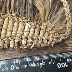 A Fine Old Papua New Guinea Woven & Cassowary Feathers Head Ornament Oceanic Art