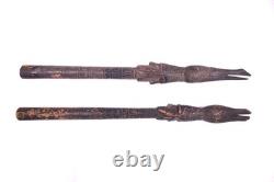 A Pair of Carved Wooden Tools Papua New Guinea 20th. C