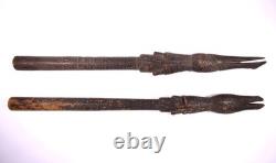 A Pair of Carved Wooden Tools Papua New Guinea 20th. C