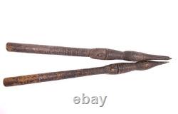 A Pair of Carved Wooden Tools Papua New Guinea 20th. C