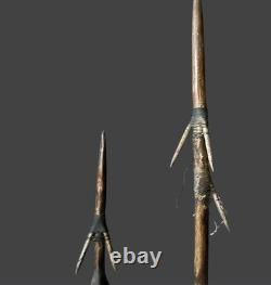 A Pair of Old Papua New Guinea Harpoons/ Spears Miiddle Sepik River Tribal