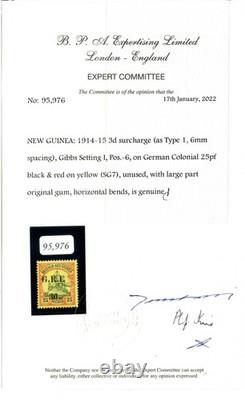 AUSTRALIA New Guinea GRI 3d SG7 BPA Cert signed Brun and Champion