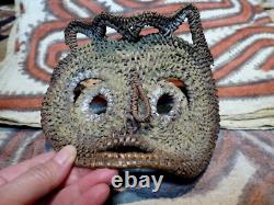 Abelam Yam Mask Papua New Guinea Vintage Woven Painted mask Unusual shape