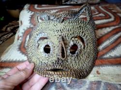 Abelam Yam Mask Papua New Guinea Vintage Woven Painted mask Unusual shape