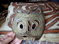 Abelam Yam Mask Papua New Guinea Vintage Woven Painted mask Unusual shape