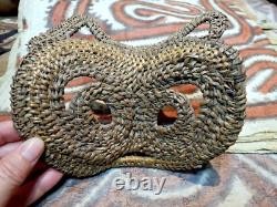 Abelam Yam Mask Papua New Guinea Vintage Woven Painted mask Unusual shape