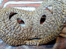 Abelam Yam Mask Papua New Guinea Vintage Woven Painted mask Unusual shape