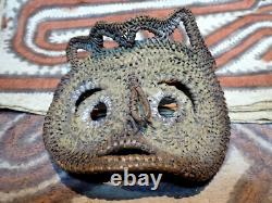 Abelam Yam Mask Papua New Guinea Vintage Woven Painted mask Unusual shape