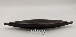 African Antique / Vintage Tribal Carved Wood Canoe Shaped Bowl Papua New Guinea