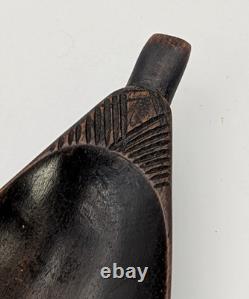 African Antique / Vintage Tribal Carved Wood Canoe Shaped Bowl Papua New Guinea