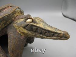 AntIque PNG Papua New Guinea Crocodile Headrest Carved Wood Carving Sepik Tiki