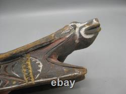 AntIque PNG Papua New Guinea Crocodile Headrest Carved Wood Carving Sepik Tiki