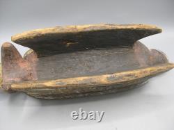 AntIque PNG Papua New Guinea Crocodile Headrest Carved Wood Carving Sepik Tiki