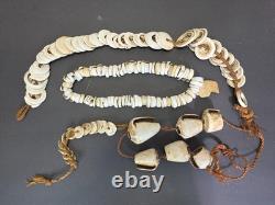 Antique 1880s-1920s Papua New Guinea Shell Currency Necklace Lot Kula Conus Naga