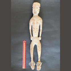 Antique 1900s Asmat Primitive Male Fertility Carved Figure Papua New Guinea 71cm