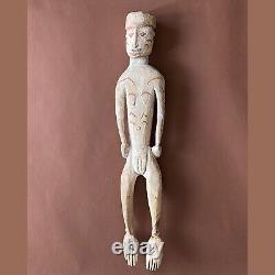 Antique 1900s Asmat Primitive Male Fertility Carved Figure Papua New Guinea 71cm