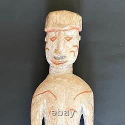 Antique 1900s Asmat Primitive Male Fertility Carved Figure Papua New Guinea 71cm
