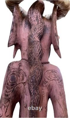 Antique 85cm High Papua New Guinea Carved Tribal Chief Statue Was $598 Now $250