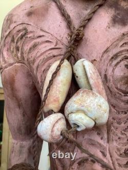 Antique 85cm High Papua New Guinea Carved Tribal Chief Statue Was $598 Now $250