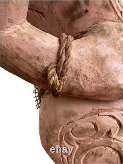 Antique 85cm High Papua New Guinea Carved Tribal Chief Statue Was $598 Now $250