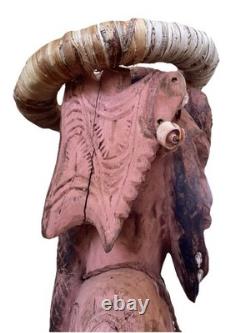Antique 85cm High Papua New Guinea Carved Tribal Chief Statue Was $598 Now $368
