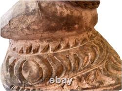 Antique 85cm High Papua New Guinea Carved Tribal Chief Statue Was $598 Now $368