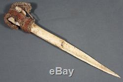 Antique Asmat cassowary bone dagger Papua New Guinea Early 20th