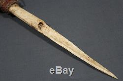 Antique Asmat cassowary bone dagger Papua New Guinea Early 20th