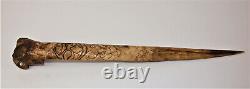 Antique Bone Dagger from Papua New Guinea on Lucite Presentation Stand