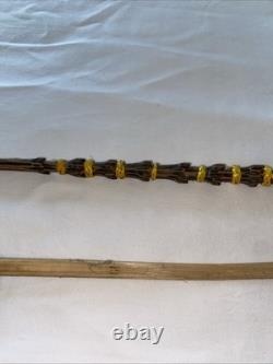 Antique Buka Island Papua New Guinea Barbed Carved Wood Arrow Withthrowing Device