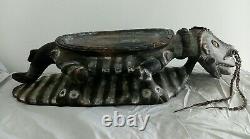 Antique Handcarved Wooden Animal Tribal Papua New Guinea Stool/Headrest