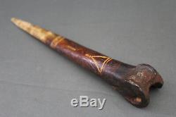 Antique Iatmul or Asmat cassowary bone dagger Papua New Guinea Early 20th