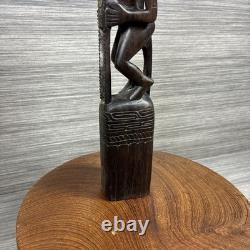 Antique Massim Papua New Guinea Wood Totem MOP Shell Inlay Trobriand Ex-Curator