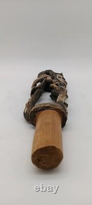 Antique New Guinea Papua ornamental flute stopper crocodile spirits Antique New Guinea Papua ornamental flute stopper crocodile spirits