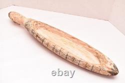 Antique PAPUA NEW GUINEA SAGO BOWL 25 EARLY 1900S ASMAT VTG OCEANIC CARVED WOOD