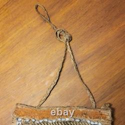 Antique Papua New Guinea Asmat Clan Design Shaman Bag Natural Fiber Feather