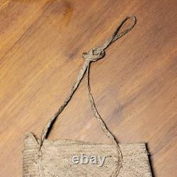 Antique Papua New Guinea Asmat Clan Design Shaman Bag Natural Fiber Feather