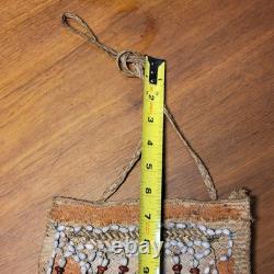 Antique Papua New Guinea Asmat Clan Design Shaman Bag Natural Fiber Feather