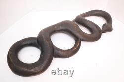 Antique Papua New Guinea LARGE Snake Carved Wood Hanging Sepik River 28