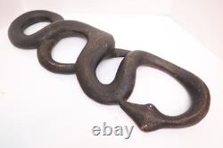 Antique Papua New Guinea LARGE Snake Carved Wood Hanging Sepik River 28