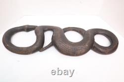 Antique Papua New Guinea LARGE Snake Carved Wood Hanging Sepik River 28