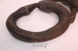 Antique Papua New Guinea LARGE Snake Carved Wood Hanging Sepik River 28