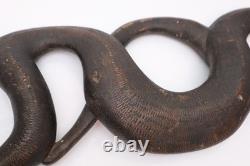 Antique Papua New Guinea LARGE Snake Carved Wood Hanging Sepik River 28