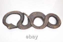 Antique Papua New Guinea LARGE Snake Carved Wood Hanging Sepik River 28