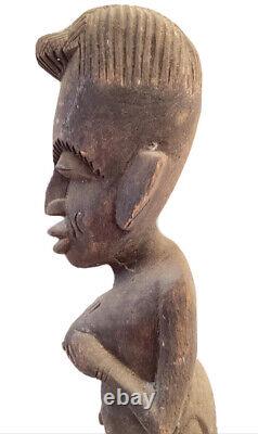 Antique Papua New Guinea Mountain Deity Tribe Initiation Wooden Statue 60cm Tall