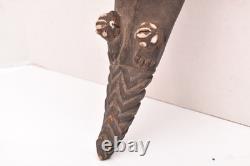 Antique Papua New Guinea Sepik River Wooden Mask Cowrie Shells 17.5 Long