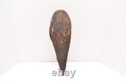 Antique Papua New Guinea Sepik River Wooden Mask Cowrie Shells 17.5 Long