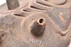 Antique Papua New Guinea Sepik River Wooden Mask Cowrie Shells 17.5 Long