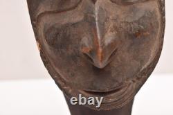 Antique Papua New Guinea Sepik River Wooden Mask Cowrie Shells 17.5 Long